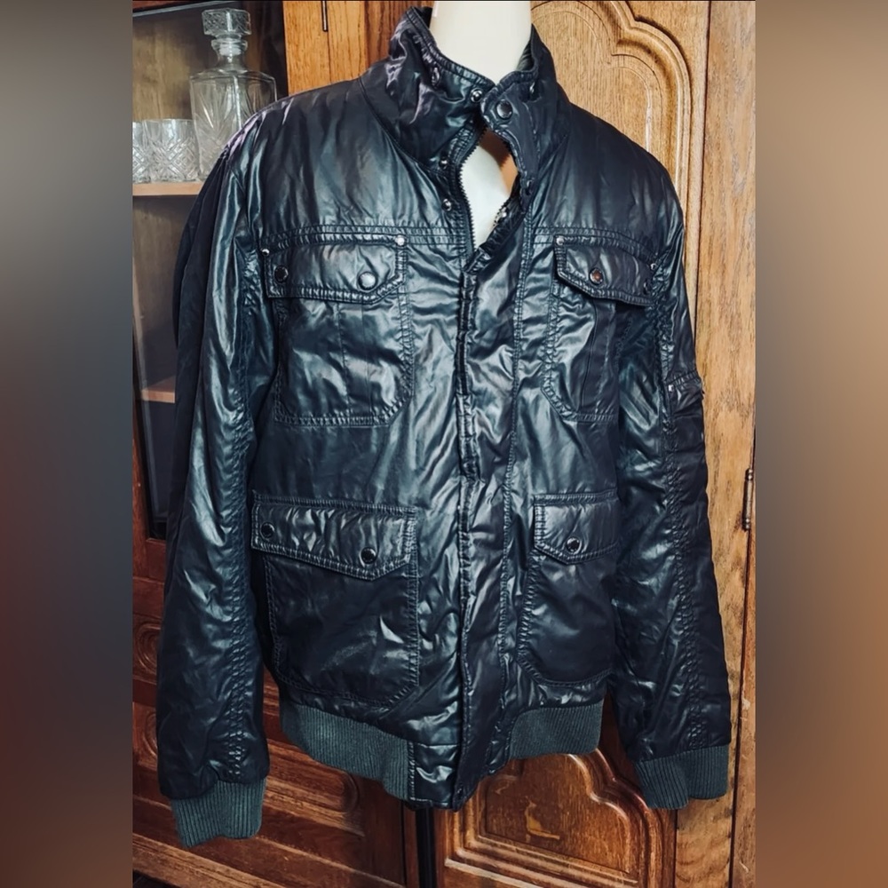 Geox Respira Jacket ITALY Style M1320P Size M -  Black Zip Up Zipper